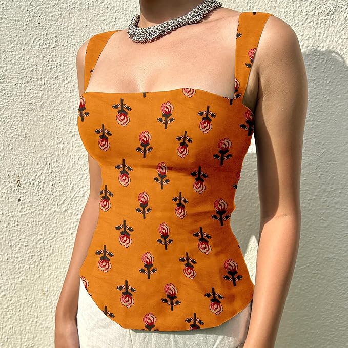 Aahwan Green Printed Square Neck Sleeveless Backless Short Indo-Western