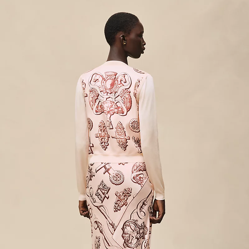 "Ferronnerie Remix" long-sleeve twillaine cardigan