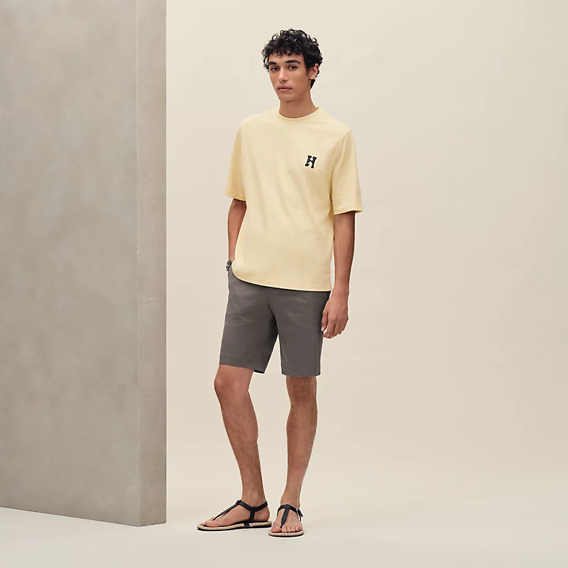"H'Cheval" t-shirt with leather detail