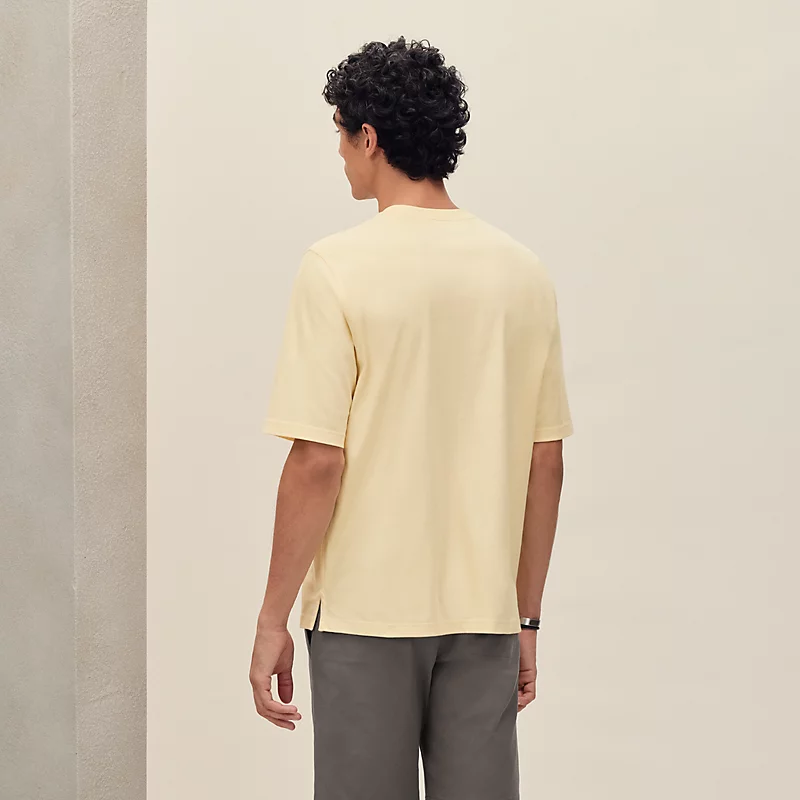 "H'Cheval" t-shirt with leather detail