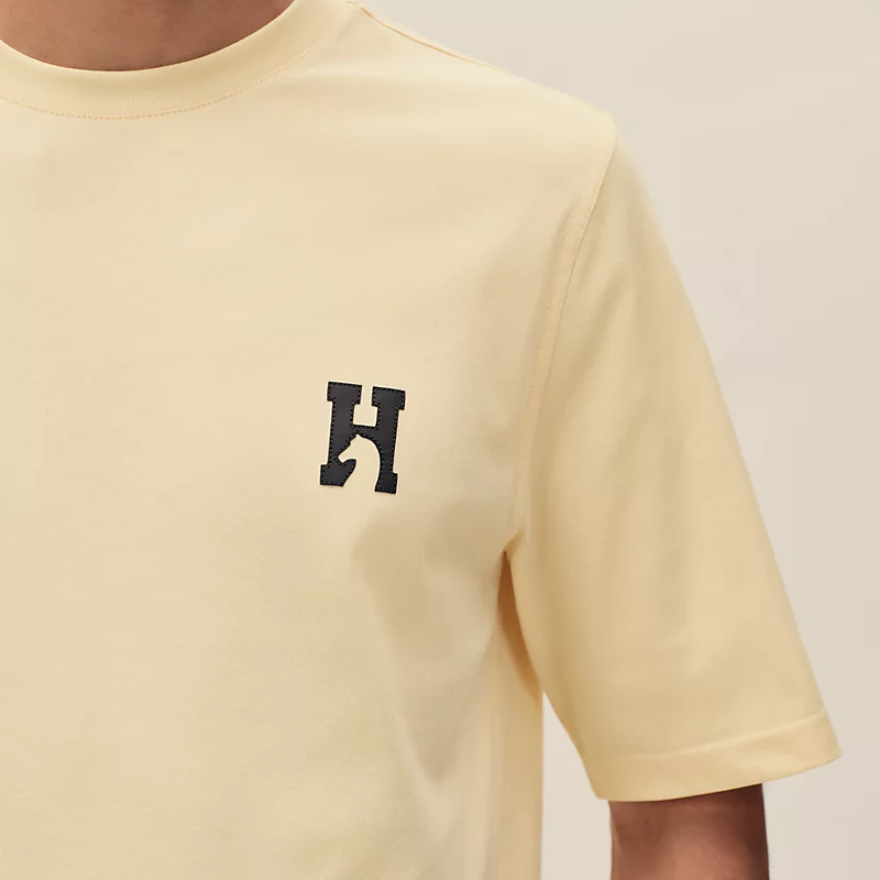 "H'Cheval" t-shirt with leather detail