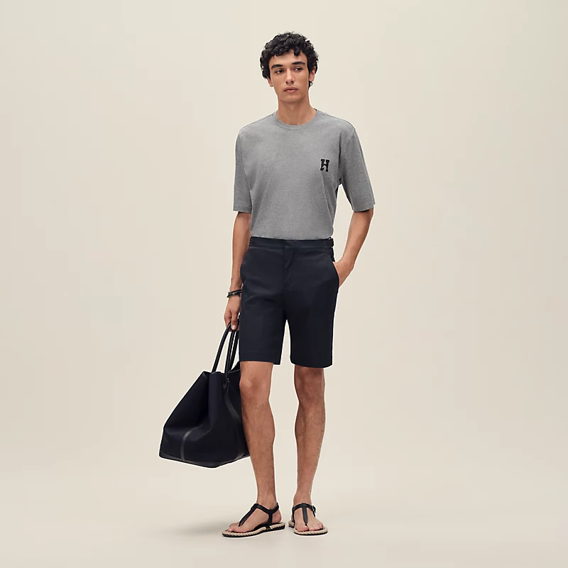 "H'Cheval" t-shirt with leather detail
