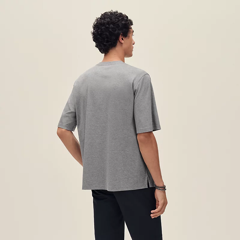 "H'Cheval" t-shirt with leather detail