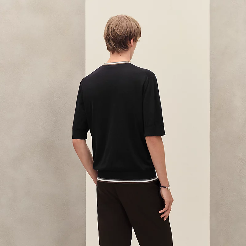 "Rayures & Twist" crewneck sweater
