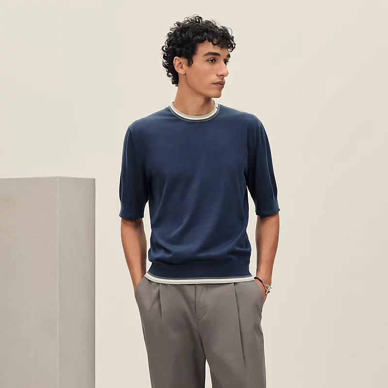 "Rayures & Twist" crewneck sweater